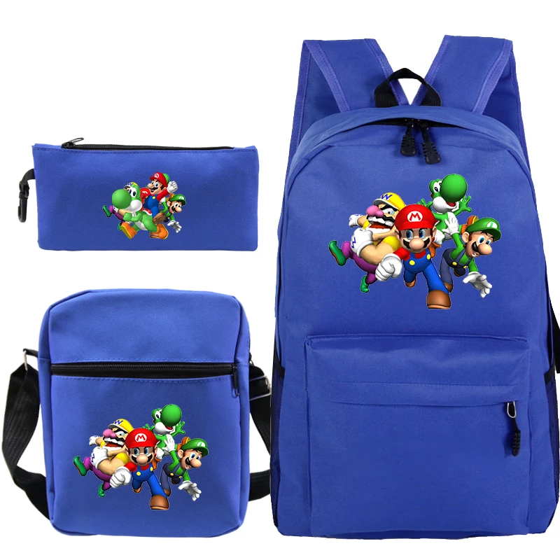 Школьные сумки с принтом Super Mario Bros Mochilas Escolar для мальчиков и девочек, рюкзак для путешествий, сумка через плечо, сумки с ручками