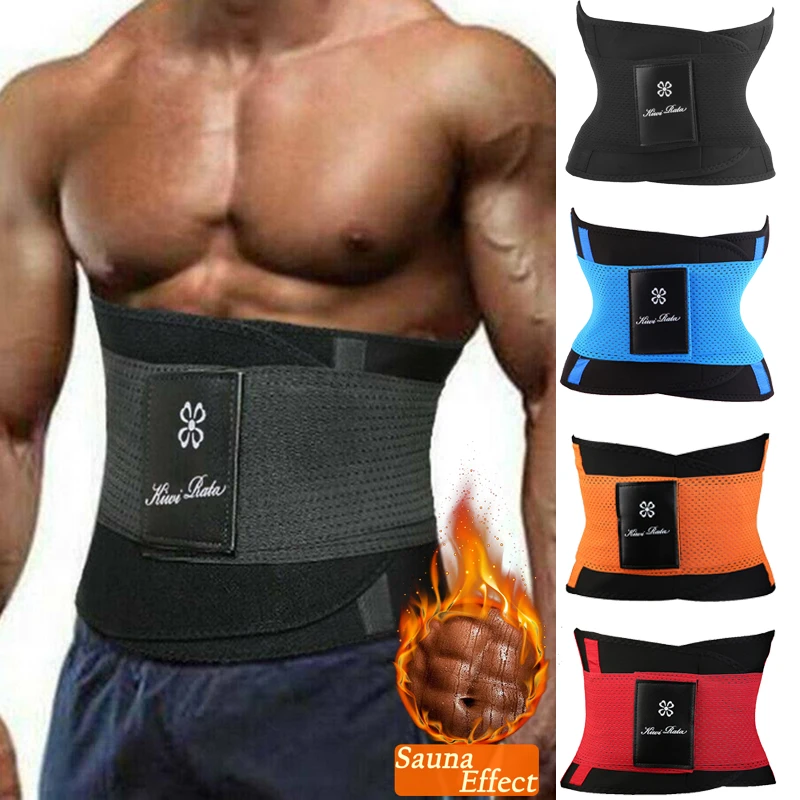 Men Waist Trimmer Belt Slim Body Sweat Wrap for Stomach and Back Lumbar