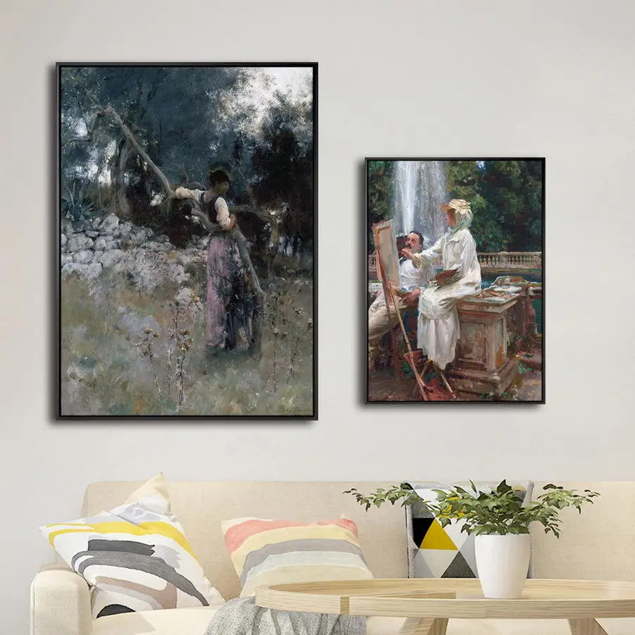 

America Giclee Print Painting Core Customizable Sargent European Style Classical Figure Portrait Mural Hanging Painting Heart