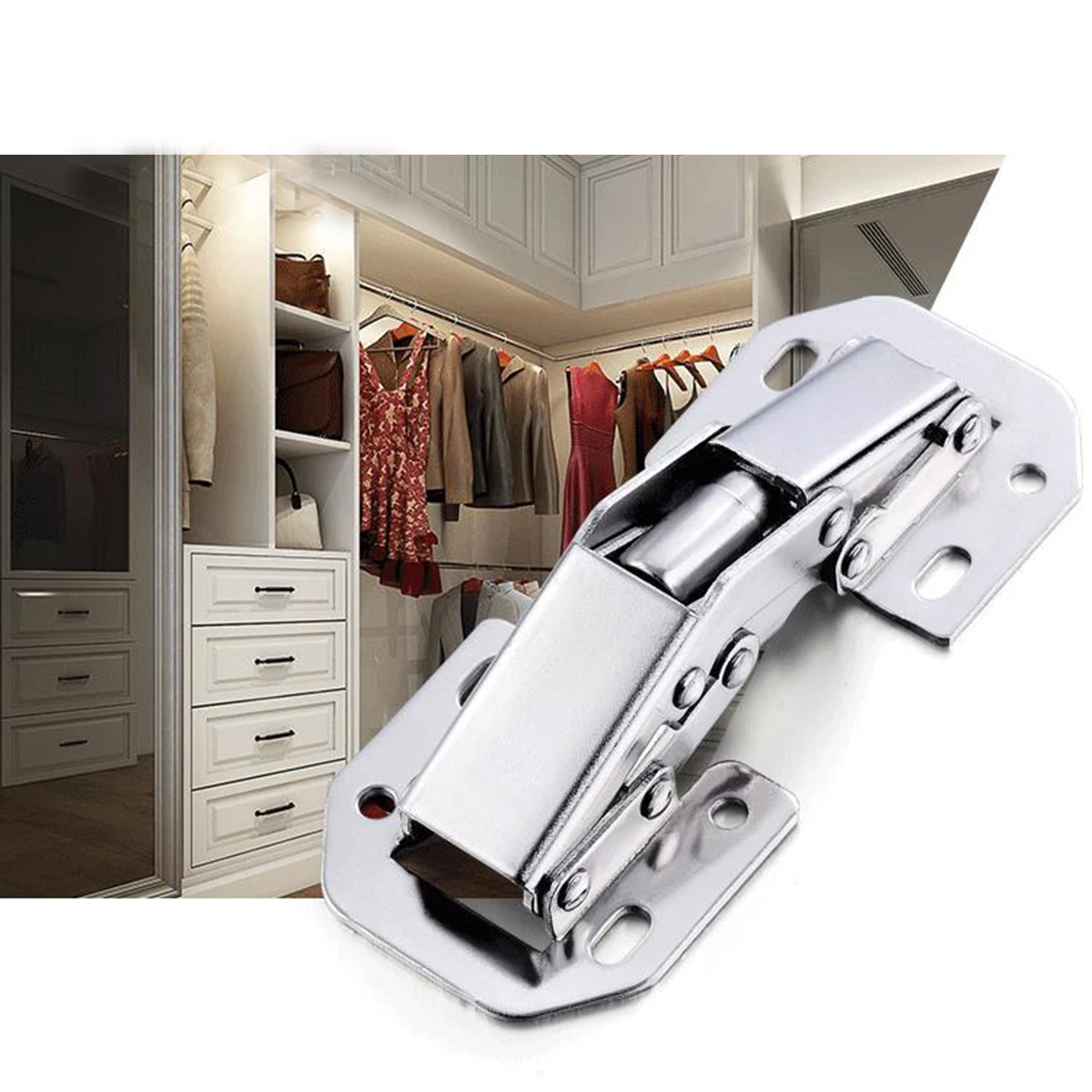 

3 Inch/4 Inch Punch Free Hydraulic Fixed Cabinet Hinge Mute Buffer Door Hinge for Drawer Window Cupboard Cabinet Medium Curve A3