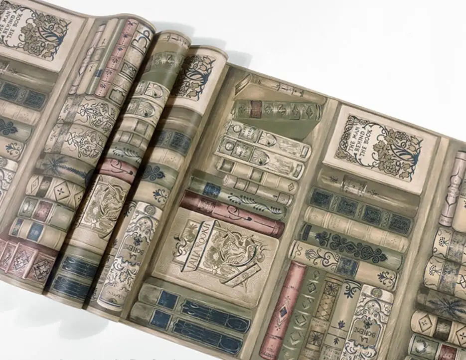 Beibehang моделирование книжная полка обои фоновые настенные 3d стерео кантри Ретро Винтаж кабинет ТВ Европейский Стиль