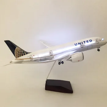 

Children's Toy Model American United 787LED Plane Model Decoration with Lights, Furniture Ornaments, Simulation Aircraft Model