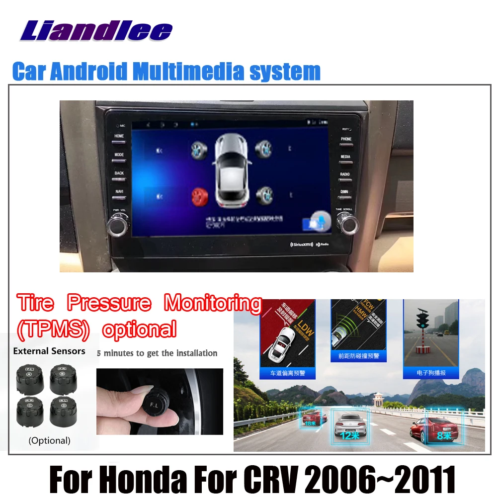machine add TMPS Liandlee Android 8,1 для Honda для CRV 2006~ 2011 автомобильный стиль стерео экран Carplay DSP BT gps-навигатор карта медиа - Цвет: machine add TMPS