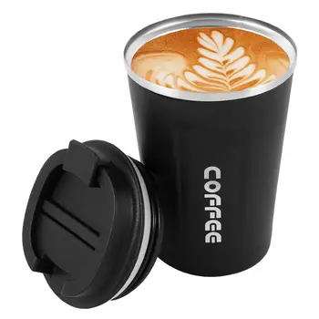 

Creative portable stainless steel coffee mug with lid office sports mug suitable for home