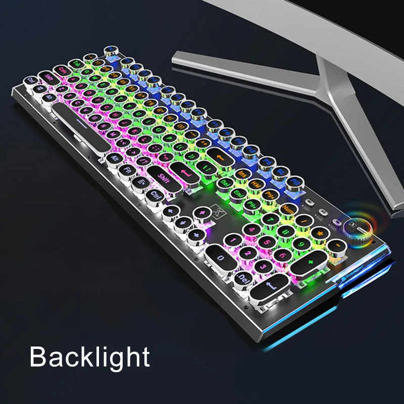 Black Backlight Проводная Механическая игровая клавиатура 104 клавиш переключатели для геймеров с 9 эффектом освещения GK8899 - Цвет: Black Backlight