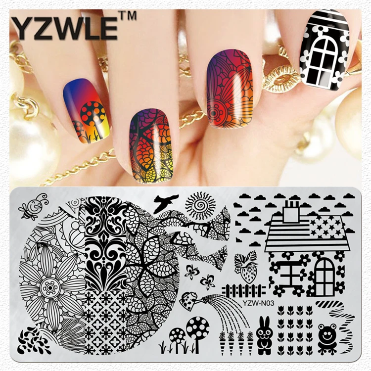 6cmx12cm Series Stainless Steel DIY Stamping Nail Art Image Plates Template For Manicure Salon#YZW-03