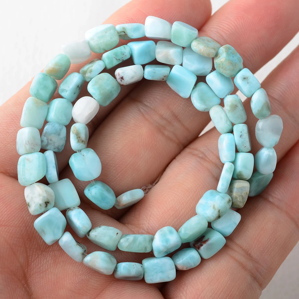 5-6mm Natural Larimar Nugget Stone Beads 15