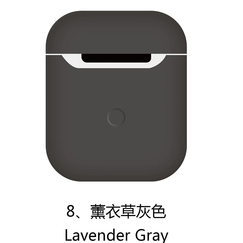8.Lavender Gray Силиконовый чехол для наушников для Apple Airpods 2 чехол для AirPods Bluetooth чехол для зарядки ультратонкий защитный чехол AirPods - Цвет: 8.Lavender Gray