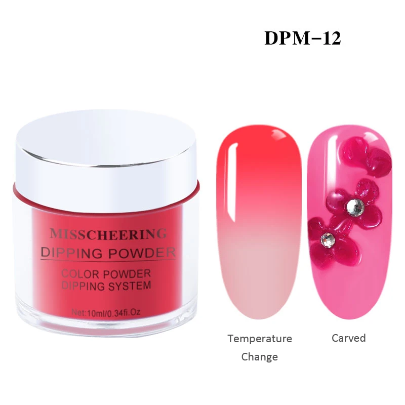 10 г изменение температуры погружающийся порошок градиент магический цвет ногтей пигмент расширение резные блестящие порошки для ногтей натуральный сухой - Цвет: DPM 12