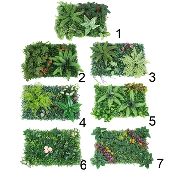 

Artificial Hedge Indoor Outdoor Artificial Plants Flower Turf Lawn Topiary Greenery Wall Art Panels for Wedding Garden Yard
