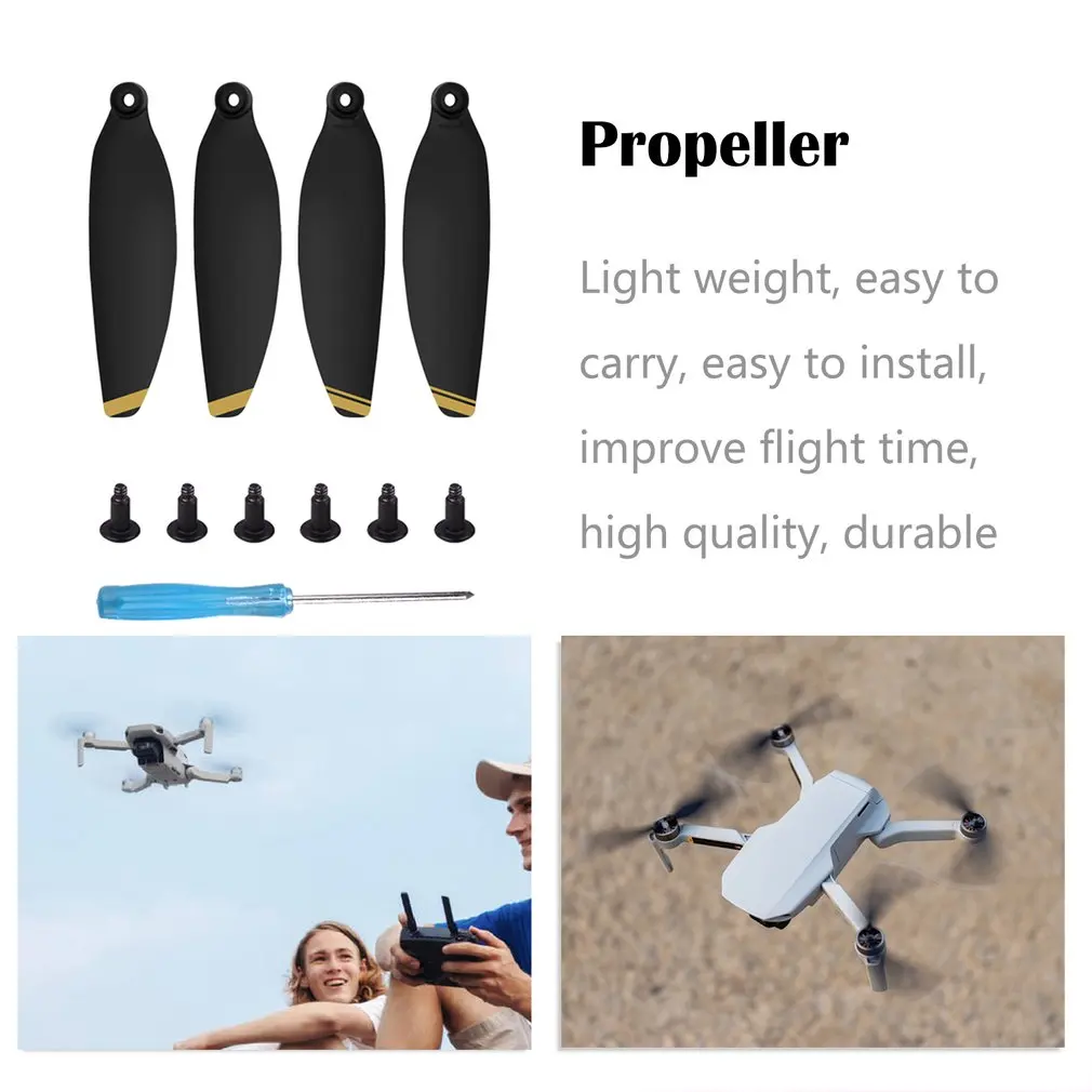 Мини-пропеллеры 4726 для Dji Mavic, мини-Дрон, тише, полёт, золотая, Серебряная линия, мощные складные, малошумные пропеллеры