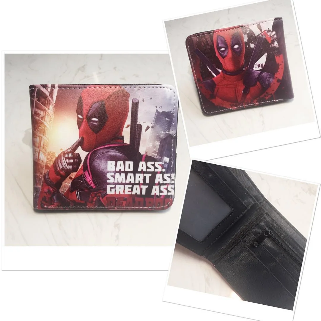 Marvel Men Wallet Q Version Captain America SpiderMan Wallet Men Comic Version Super Heroes Wallet Women with Card Holder Wallet