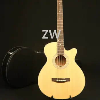 

4 Strings Electric Acoustic Bass Guitar With Pickups Cutway Spurce Top