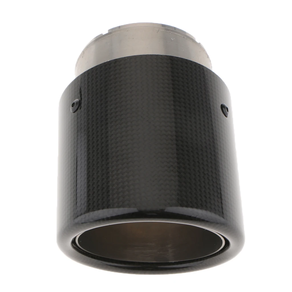Stainless Steel Exhaust Tip Carbon Fiber Exhaust Tailpipe Tip 80mm Inlet 101mm 140mm Long