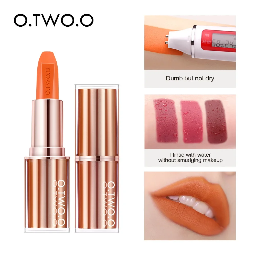 O.TWO.O Matte Lipstick Lips Makeup Waterproof Lip Balm Long Lasting High Pigmentation Lip Tint Square Lip Stick Cosmetics TSLM