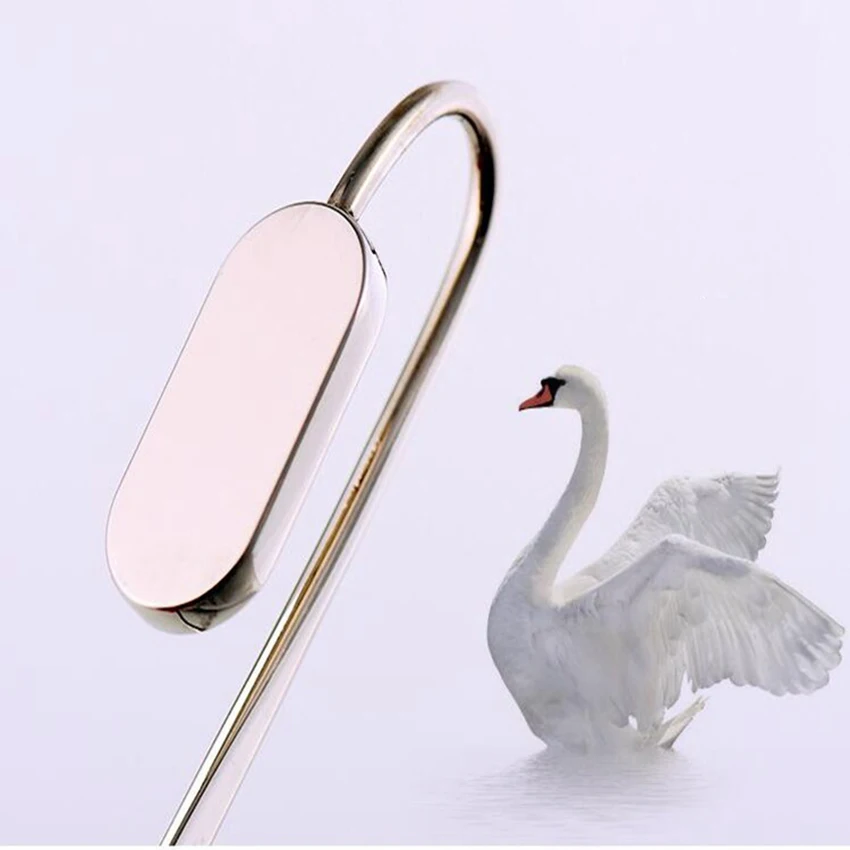 Закладка из сплава цинка Creactive Swan Шея Овальный металлический книжный маркер клипса для чтения Держатель страницы офисный Планировщик подарок