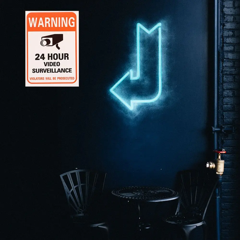 Useful Public Area Alarm Label Conspicuous Video Surveillance Sticker Warning Signs 24H Video Camera Security Supplies 10 Sheets