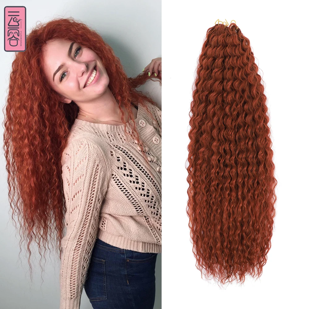 YunRong Synthetic Curl Hair Soft Braiding Extension 30 Inches Crochet Long Water Wave Ombre Color |