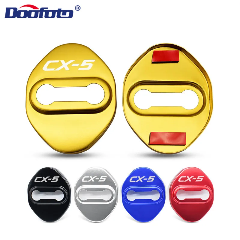 Car Door Lock Cover For Mazda CX-5 CX5 Emblems Accessories Sticker Buckle Cover Cap-Auto styling JDM Decoration car door lock protector cover