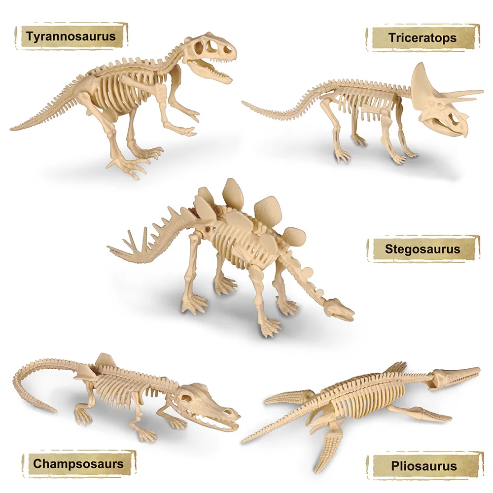 Crianças diy escavação escavação dinossauro fósseis colorido pedra preciosa  escavação arqueológica puzzle jogo brinquedos para crianças presentes -  AliExpress