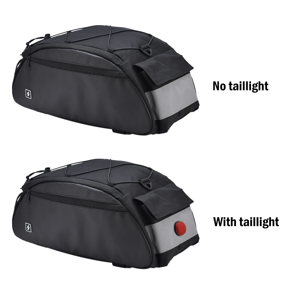 

10L Bike Rack Bag Waterproof Cycling Bike Rear Seat Cargo Bag Bike Trunk Pack Shoulder Carry Bag with Taillight