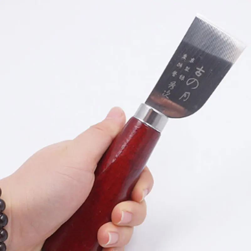 

DIY Leather Cutting Knife Leathercraft Tool Wooden Handle Stainless Steel Leather Shovel Knife For Leather Working knife 80831
