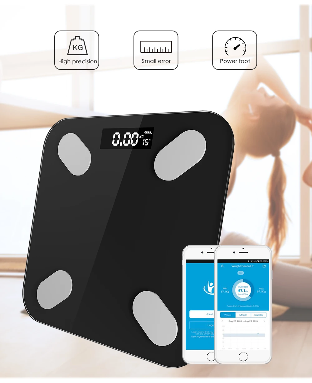 Bluetooth Electronic Scale Body Fat Bathroom Wireless Digital Mass BMI Smart Backlit Display Weight Scales | Дом и - Цена: 