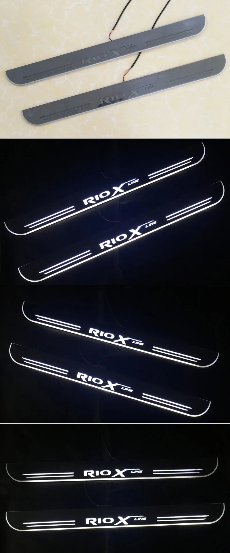 CARPTAH обрамление педали автомобиля внешние части светодиодный порог Накладка путь динамический стример свет для Kia Rio X-line X line