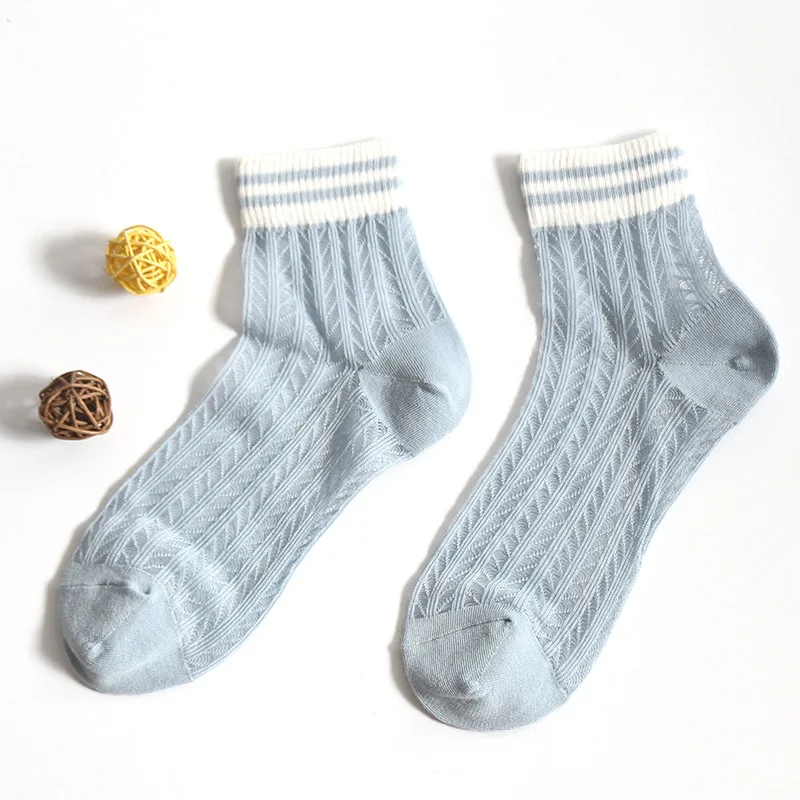 Spring Summer Women Transparent Casual Socks Female Thin Crystal Glass Silk Striped Fashion Woman Stretch Korean|socks female|silk sockssocks fashion