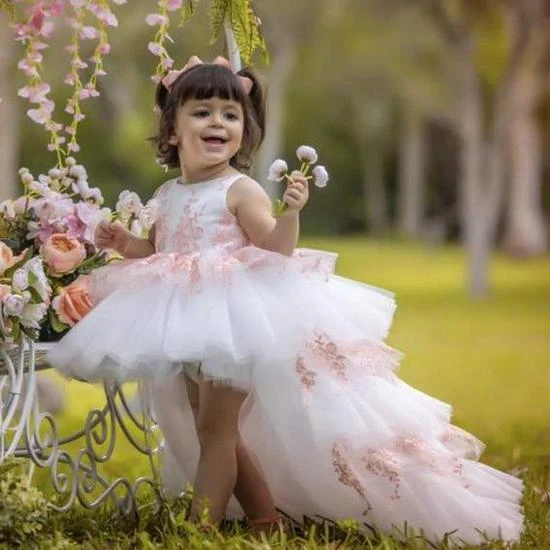 Vestido de princesa para niña de 1 año, traje de cumpleaños para niña, traje de pastel, Vestidos infantiles floreados de niña| -