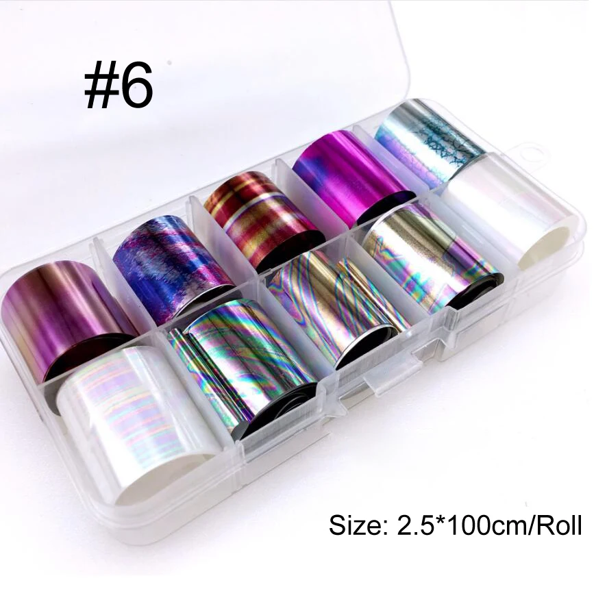 Bittb Голографическая фольга для ногтей переводная наклейка набор цветок