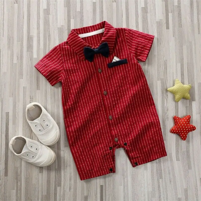 

handsome newborn baby boy romper one piece stripe jumpsuit rompers for infant boy