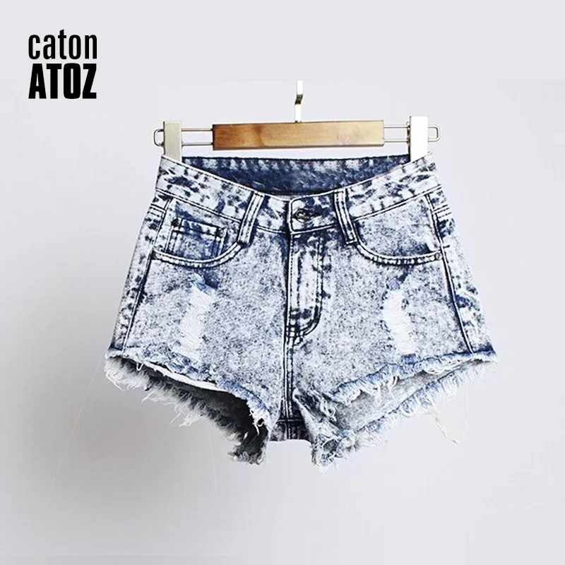 CatonATOZ 1809 женские модные джинсовые шорты Популярные летние джинсовые шорты размера плюс винтажные Рваные джинсовые шорты S-XXXL - Цвет: as picture