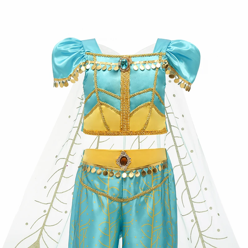 H8ce60b21ef5f4506a8ccb134abf1feefO Fancy Girl Princess Dresses Sleeping Beauty Jasmine Rapunzel Belle Ariel Cosplay Costume Elsa Anna Sofia Children Party Clothes