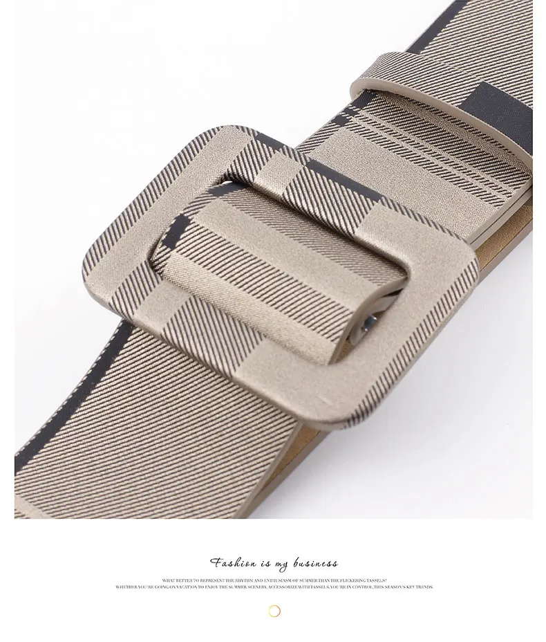 ZLY 2021 New Arrival Fashion Belt Women Men Unisex Plaid PC Rectangle Buckle Quality Colorful Casual Trend Luxury Brand Designer leather belt price