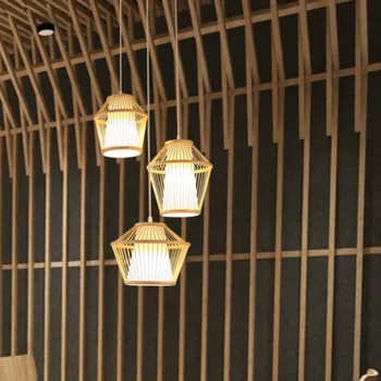 

Three-head combination tea room restaurant bar counter new Chinese bedside hanging lamp single bamboo lamp WF1221315