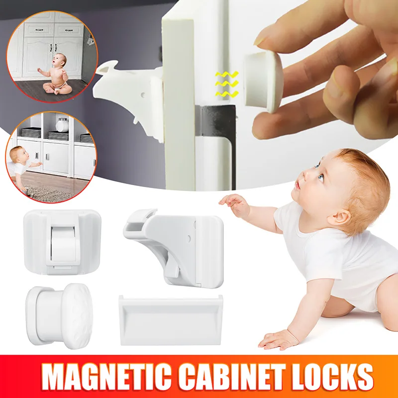 1-3 llaves Seguridad for beb/és Protecciones for beb/és Cerradura de puerta de gabinete Cerradura de caj/ón for ni/ños Cerraduras invisibles de seguridad Cerradura magn/ética for ni/ños 4-12 cerraduras
