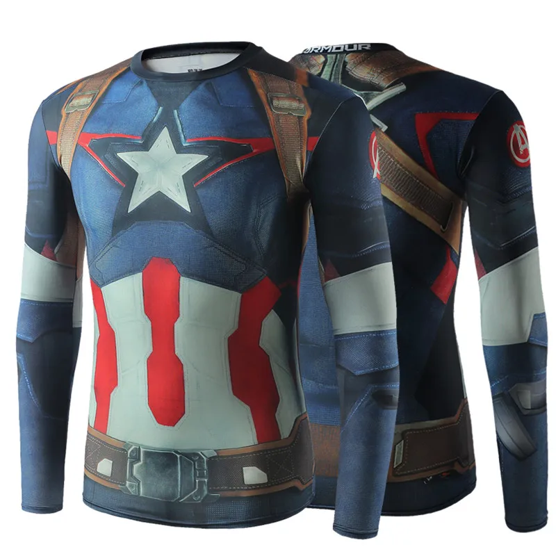Marvel Superhero Compression shirt Men Women Cycling Base Layers Bicycle long Sleeve Shirt Highly Breathbale Underwear Jersey