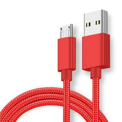 Прочный нейлоновый плетеный кабель Micro usb-кабель Android зарядная зарядка и кабель для синхронизации данных для samsung S7 S6 Micro USB устройства провода - Цвет: Red   Microusb