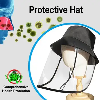 

Anti-Saliva Droplets Hat Unisex Protective Hat Eye Protection Isolation Hood Protect Outdoor Waterproof Wide Brim Hat 40P