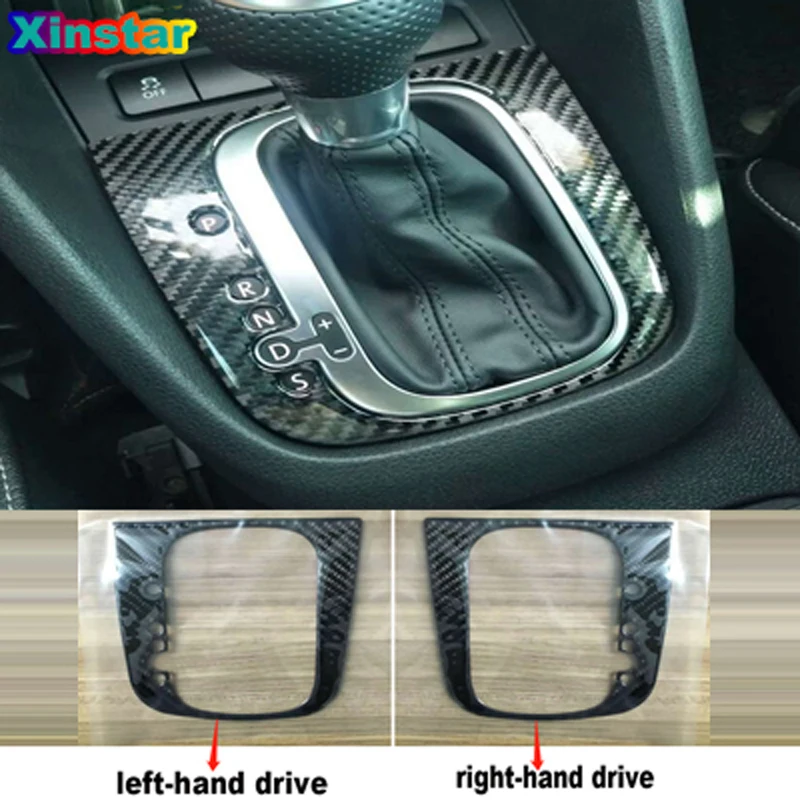 

Carbon fiber car automobile gear knob decoration sticker for Volkswagen Golf 6 R Scirocco left and right-hand drive
