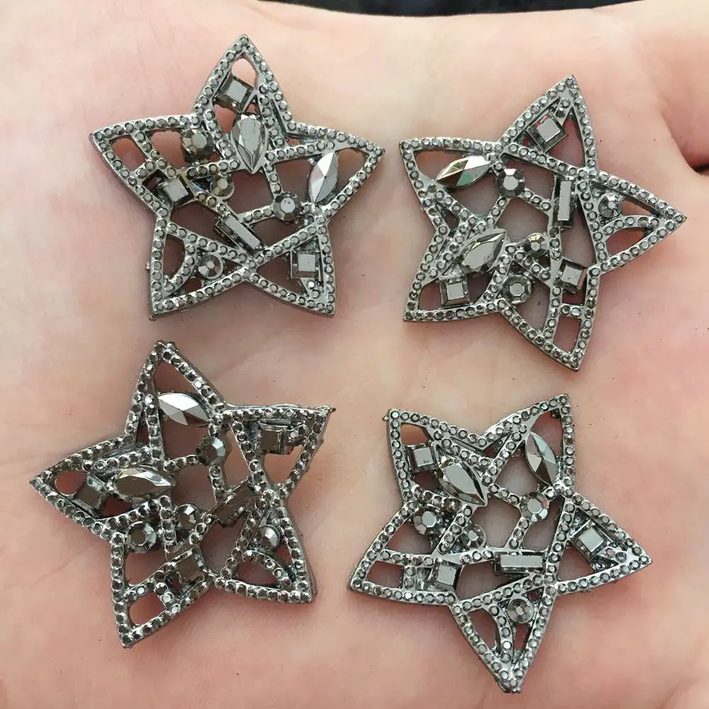 

6 Pcs AB Resin Hollow Out Beautiful Star Flatback Rhinestone Scrapbook DIY Wedding Applique Ornament F541