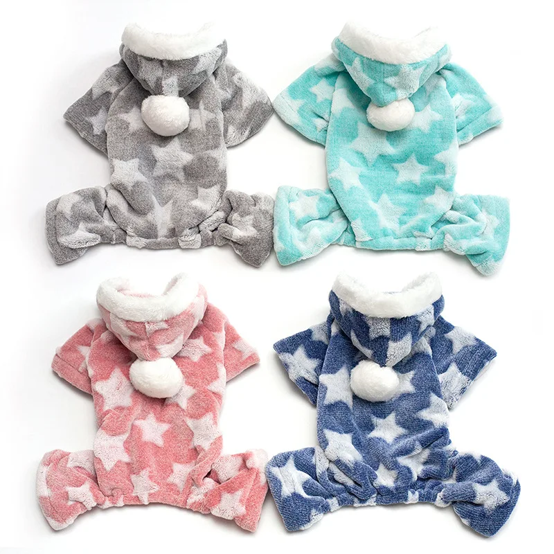 Pijamas de perros para otoño e invierno, Mono para perros pequeños, jerseys Shih Tzu Yorkshire, ropa de lana suave para cachorros y gatos