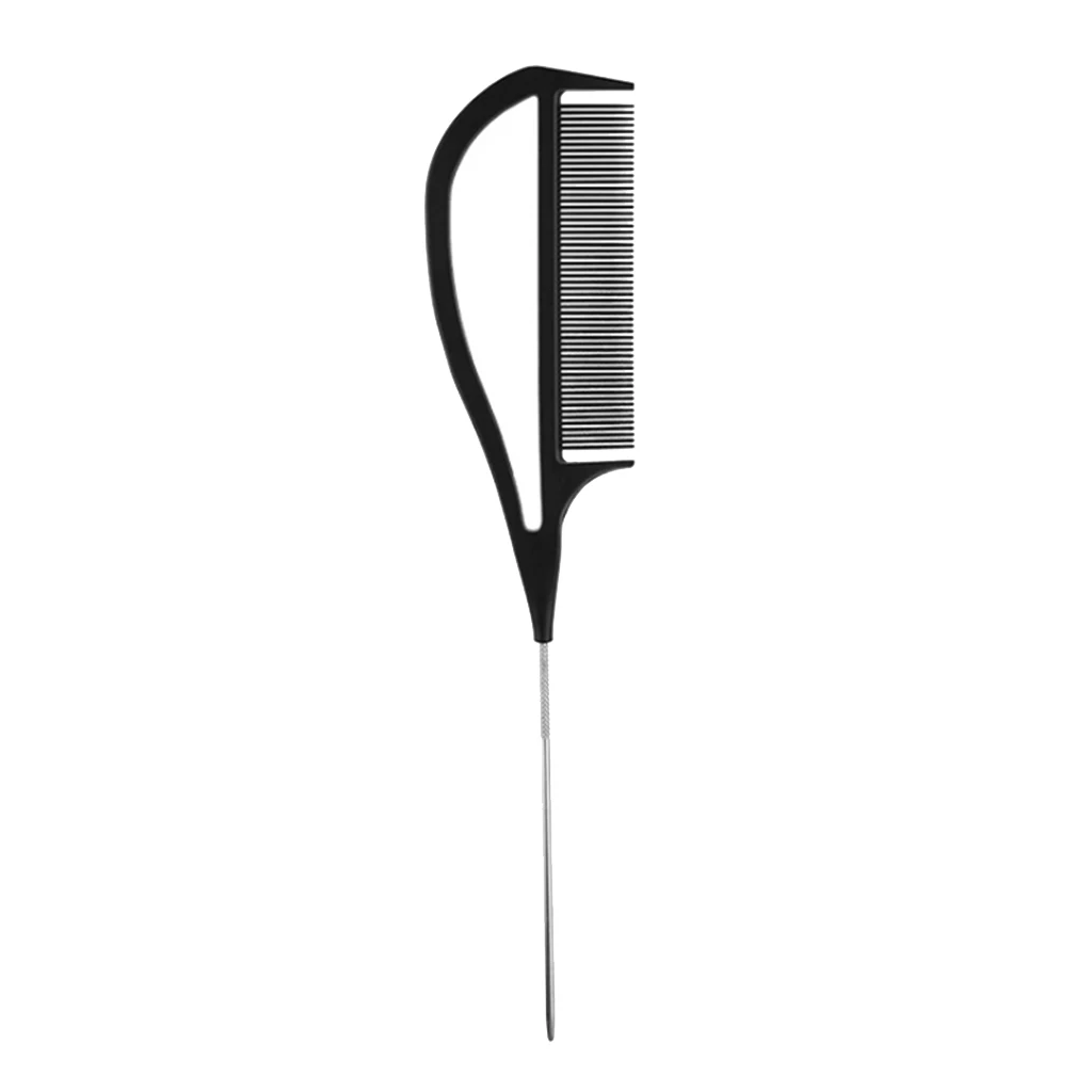 New 1 pcs Straight hair comb Fine-tooth Metal Pin Anti-static Hair Style Rat Tail CombHair Styling Tool For Beauty