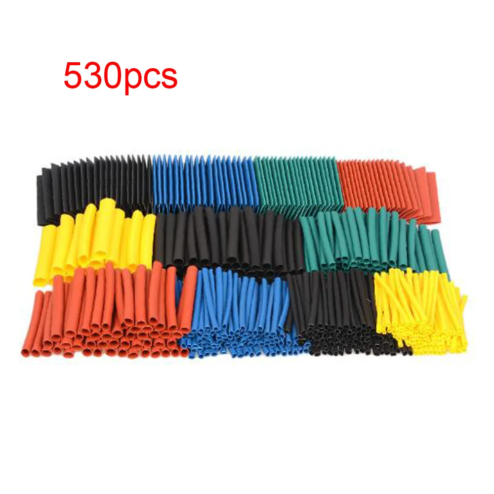 

530Pcs Assorted color Polyolefin Heat Shrink Tube Cable Sleeve Wrap Wire Set Insulated Shrinkable Tube