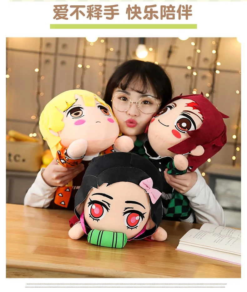Demon Slayer/Kimetsu no Yaiba Kamado Tanjirou Kamado Nezuko Agatsuma Zenitsu Мягкие игрушки Плюшевые игрушки Мягкая Подушка для детей
