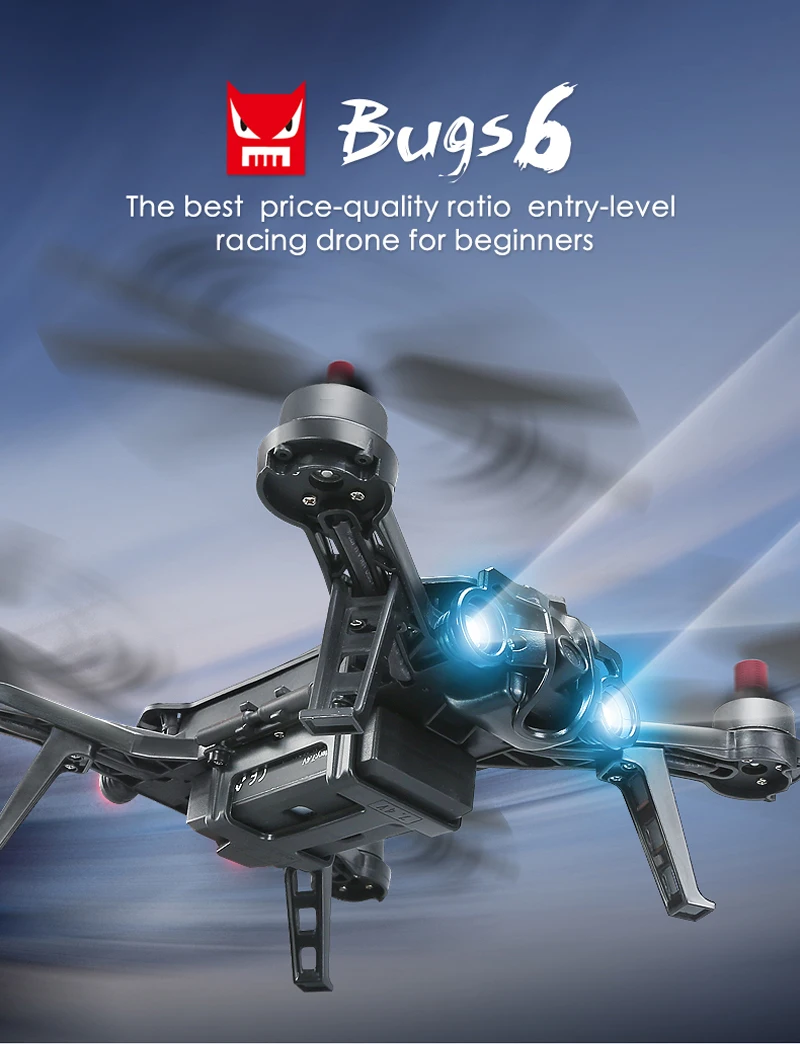 MJX B6 Bugs 6 2,4G RC гоночный Дрон 2204 KV бесщеточные двигатели 6 Axis Gyro высокая скорость RTF RC Квадрокоптер угол/Acro режим