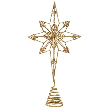 

1Pc Christmas Eight Pointed Star Tree Topper Party Xmas Tree Ornament (Type B)