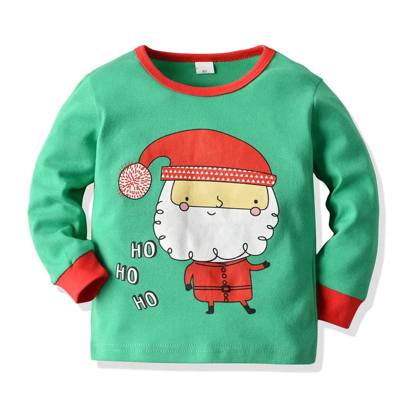 Funny Baby Home Wear Suit Boy Girls Christmas Pajamas Home Set Kids Cartoon Letter Sweaters Red Striped Pants 2Pcs Christmas Set