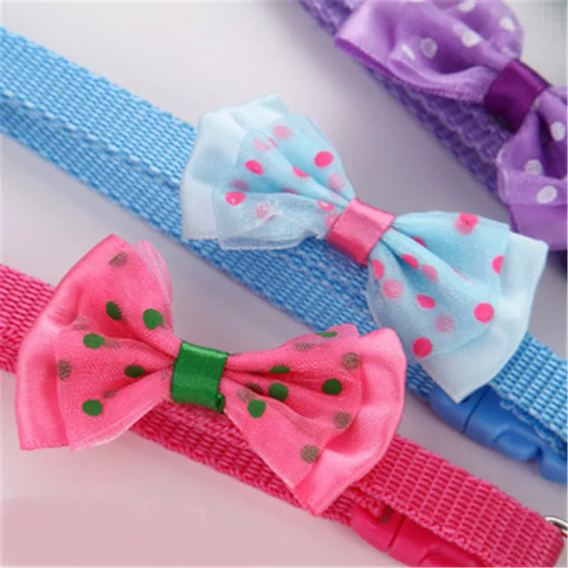 1PC Adjustable Pet Collar Puppy And Cat Nylon Leash Necklace With Bells And Bow Design Festival Wearable Party cat products